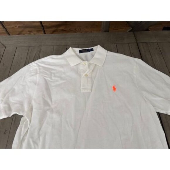 Ralph Lauren Polo - White / Orange Horse Mens Large - Picture 2 of 3